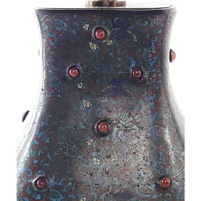 Late 19th Century 19th Century Chinese Cloisonné Bronze Hu (Wine Container), Circa 1870 For Sale - Image 5 of 6