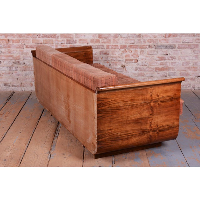 Art Deco Walnut Sofa by J. Halabala for Up Zavody, Czech, 1930s For Sale - Image 9 of 13