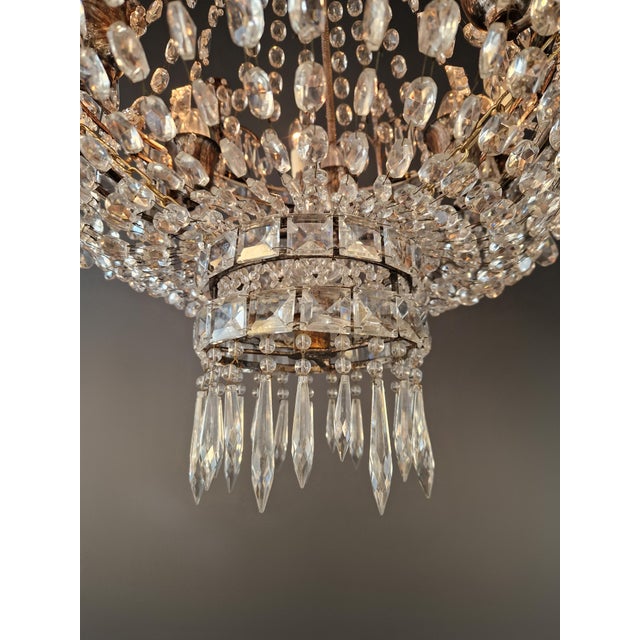Metal Antique Rococo Crystal Chandelier For Sale - Image 7 of 16