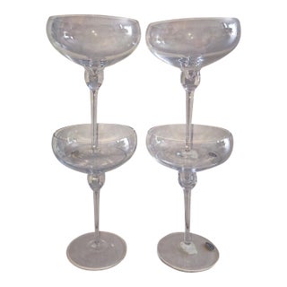 Late 20th Century 8 Rogaska Crystal Champagne Coupes For Sale