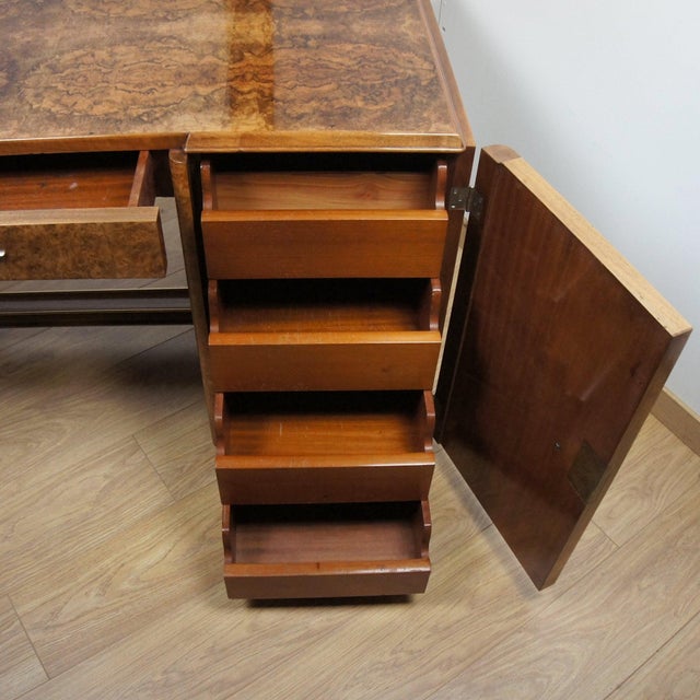 Art Deco Burr Walnut Desk by F.Pigeon of Paris, 1920s For Sale - Image 9 of 11