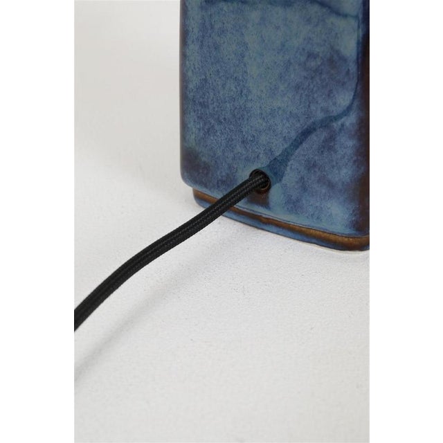 Textile Mid-Century Danish Modern Ceramic Table Lamp by Einar Johansen for Søholm, 1960s For Sale - Image 7 of 17