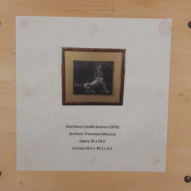 Messina, High Relief Horse Sculpture, 1970s, Bronze on Fabric For Sale - Image 9 of 12