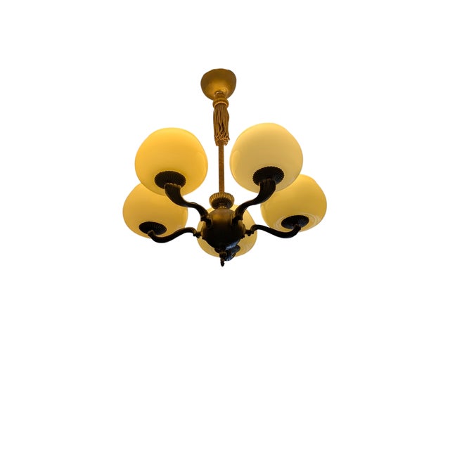 Five Arm Chandelier by Paaavo Tynell for Oy Taito Ab, 1930s For Sale - Image 9 of 18