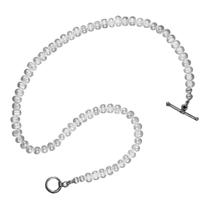 Ajd 18 Inch Pinkish Potato Pearl (7x5) Necklace With Silver Plate Toggle Clasp