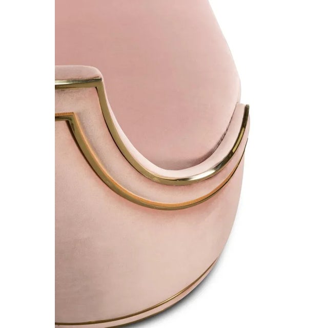 Valentine sofa by memoir essence dimensions: d 80 x w 220 x h 78 cm. Materials: velvet fabric sfy and polished brass. Also...