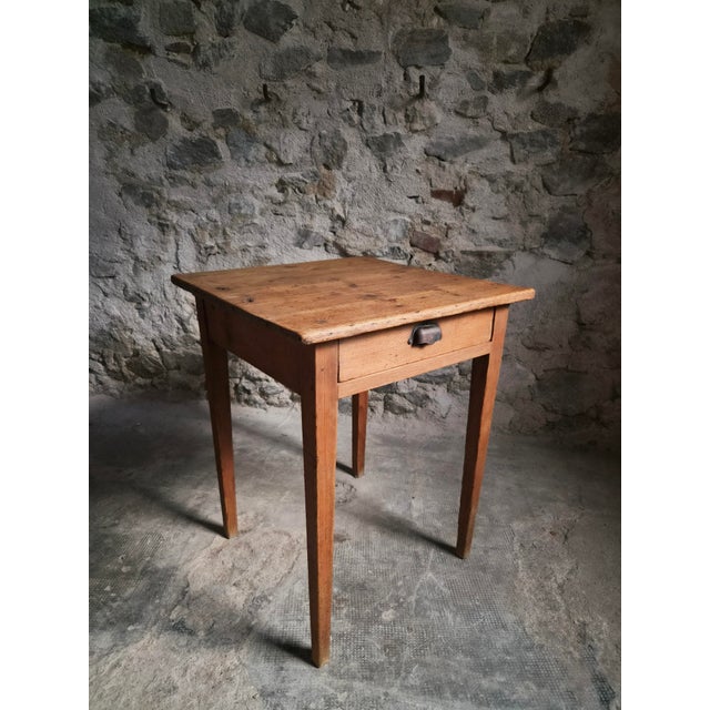 French Pine Side Table with Drawer, 19th Century For Sale - Image 16 of 18