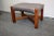 L & J.G. Stickley Footstool, arts and crafts style , solid oak base with leather upholstered seat , large brass rack trim...