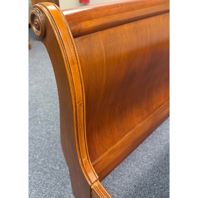Ethan Allen Medallion Collection Cherry Sleigh Bed - Queen Size For Sale - Image 9 of 12