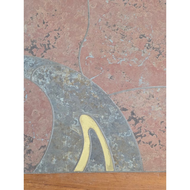 Brown 1970s Danish Teak Coffee Table With Tile Top & Brass Accents For Sale - Image 8 of 10