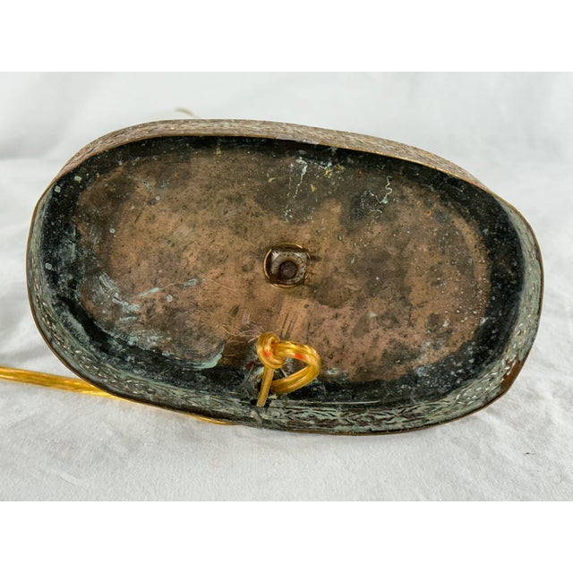 Mid 20th Century Figural Accent Lamp Lady and Hunting Dogs Porcelain With Custom Shade For Sale - Image 12 of 12