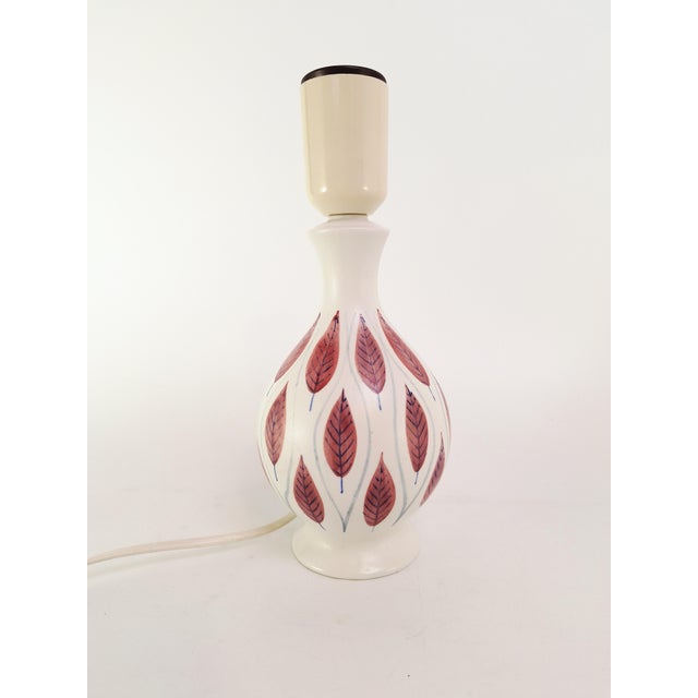 1950s Mid-Century Modern Handpainted Table Lamp from Rörstrand, Sweden, 1950s For Sale - Image 5 of 9