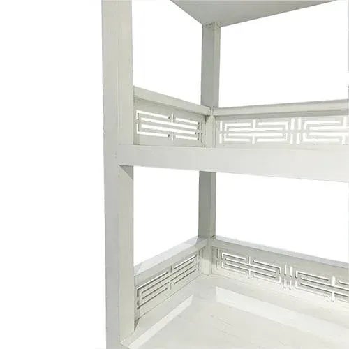 Chinese Ming Style White Lacquer Bookcase For Sale - Image 3 of 6