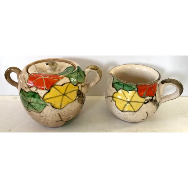 Vintage Wabi Sabi Japanese Pottery Creamer and Covered Sugar For Sale In San Francisco - Image 6 of 6