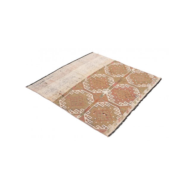 Handwoven vintage decorative kilim rug from Marash region of Turkey. Approximately 50-60 years old. In good condition....