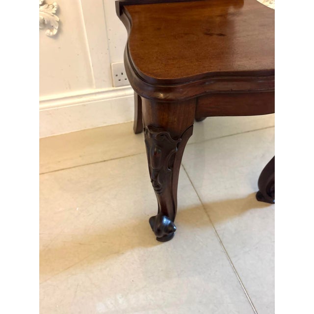 Antique Victorian Carved Mahogany Hall Chairs, 1850s, Set of 2 For Sale - Image 14 of 18