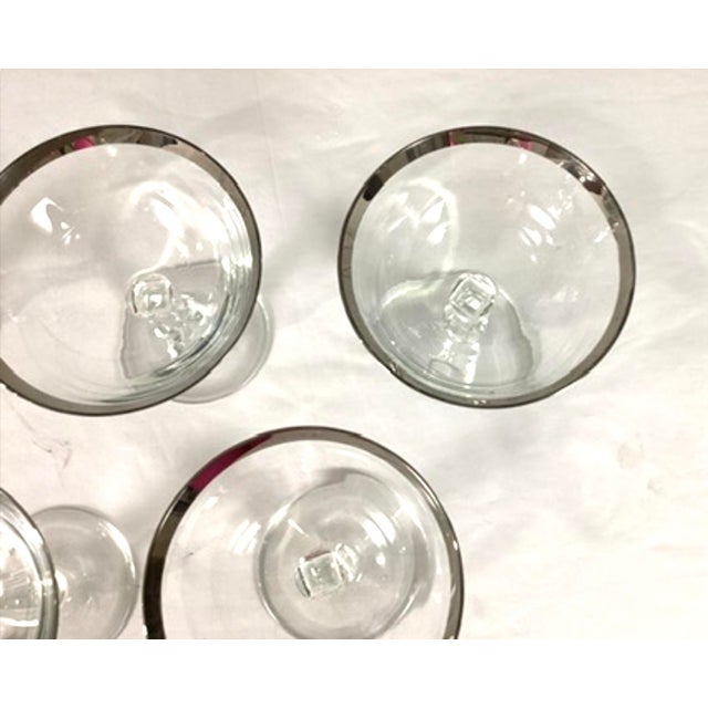 1950s 1950s Fostoria “wedding Ring” Champagne High Sherbet, Platinum Rim Glass- Set of 5 For Sale - Image 5 of 8