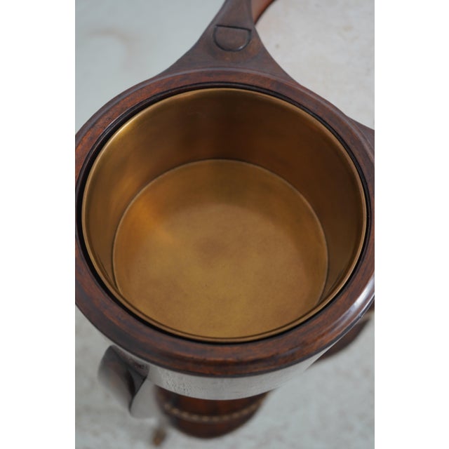 Maitland Smith Marble Top Mahogany Wine Table For Sale - Image 10 of 12