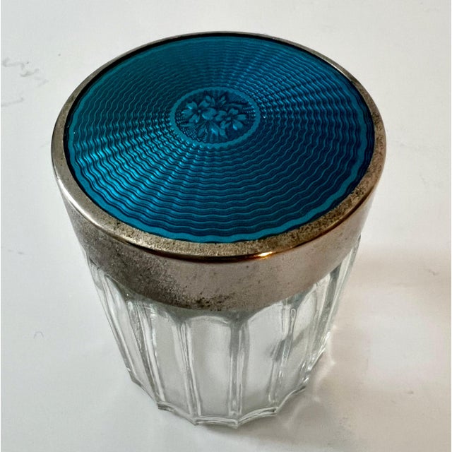 Royal Blue Guilloché Jars in the Style of Tiffany - Two For Sale - Image 9 of 12