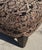 Brown Vintage Square Damask Ottoman With Hand-Painted Faceted Feet & Nailhead Trim For Sale - Image 8 of 11