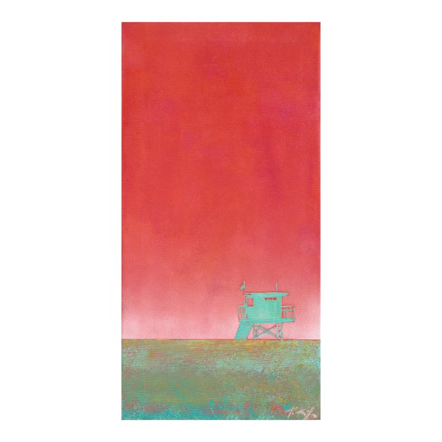 Pink Pacific - Original Coastal Landscape Acrylic Painting on Canvas by Kathleen Keifer For Sale