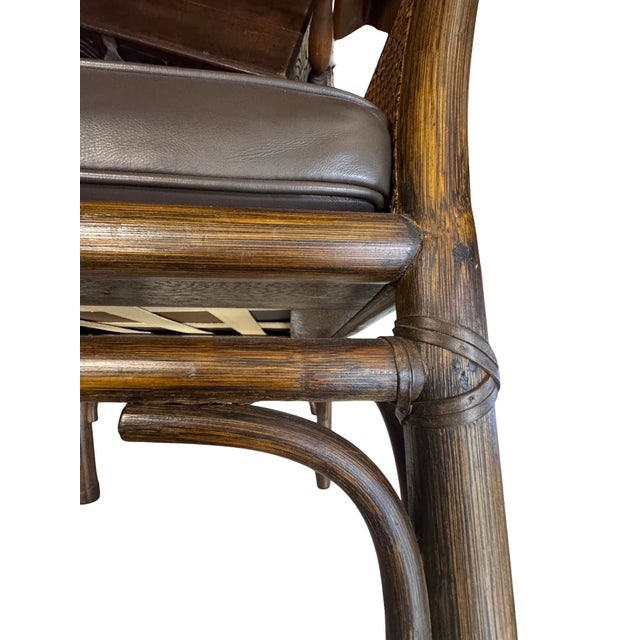 Pair of Authentic McGuire Rattan & Cane Barrel Lounge Chairs With Labels For Sale In Los Angeles - Image 6 of 10
