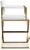 Transitional Director White Vegan Leather & Gold Steel Counter Stool For Sale - Image 3 of 10