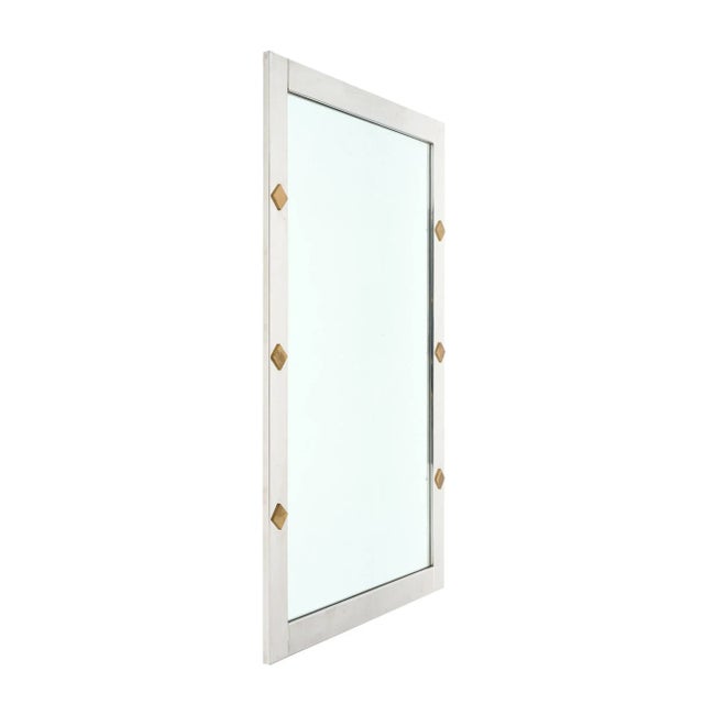 French Modernist Chrome Mirror For Sale - Image 4 of 9