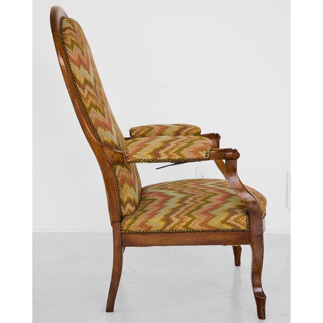 Italian Reclining Upholstered Armchair of Walnut, 19th Century For Sale - Image 9 of 18