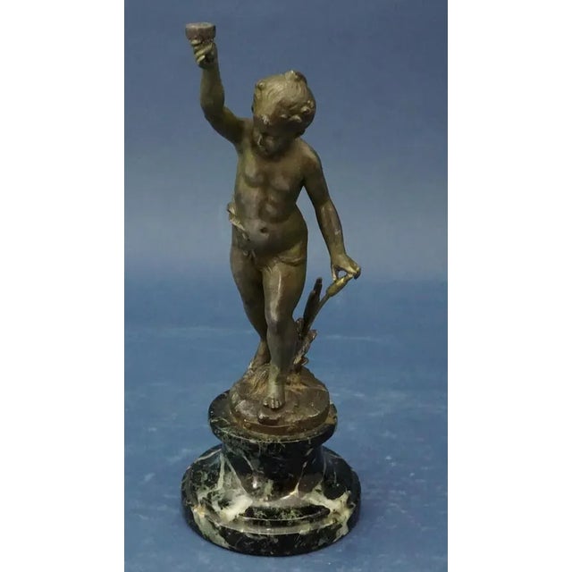 Bronzed Metal La Source Liberty Sculpture of Cherubic Putto by Ernest Justin Ferrand, 19th Century For Sale - Image 10 of 18