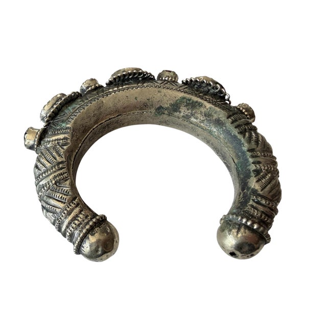 Vintage East Afghan Tribal Kuchi Bracelet Red and Blue Glass For Sale In New York - Image 6 of 7
