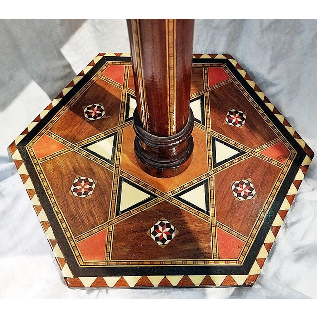 Wood 1960s Vintage Inlaid Moroccan Side Table For Sale - Image 7 of 10