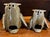 Ceramic Vintage Japanese Mottled Glazed Stoneware Owl Candle Lanterns, 1970s, Set of 2 For Sale - Image 7 of 11