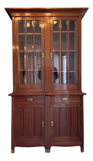 Antique Art Nouveau Display Bookcase, 1890s