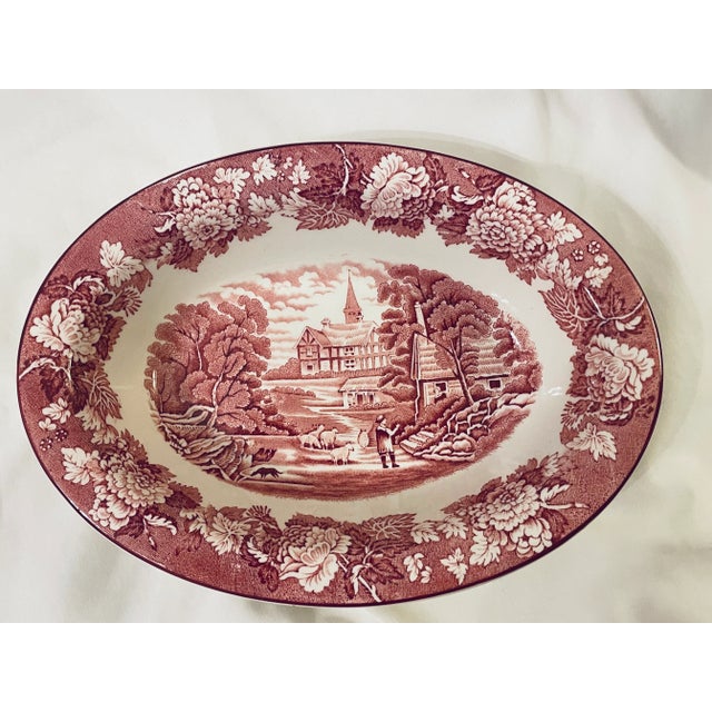 Wood & Son Antique Red Transferware Vegetables, Set of Two For Sale - Image 4 of 6
