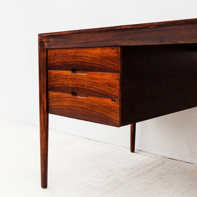 Wood 1960s Danish Rosewood Executive Desk Attributed to Erik Riisager-Hansen for Haslev For Sale - Image 7 of 18
