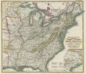 Antique Map of the Eastern United States with Only the Northern Part of Florida