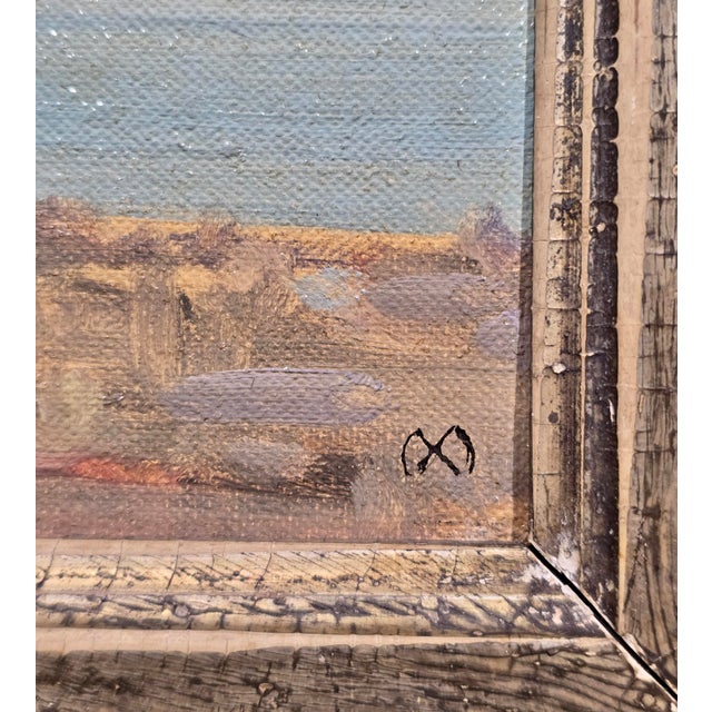 Wood Xavier Martínez –Alcatraz Island, San Francisco Bay at Sunset – C. 1901 Oil Painting For Sale - Image 7 of 12