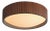 Tambo Flush Mount Ceiling Light by Nova of California - Glass Diffuser, Weathered Brass, Dark Walnut, Dimmable, 14" For Sale