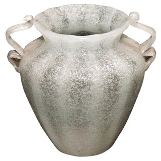 Vintage Murano Vase in White Pulegoso Glass by Napoleone Martinuzzi, 1930s For Sale