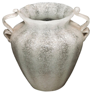 Vintage Murano Vase in White Pulegoso Glass by Napoleone Martinuzzi, 1930s