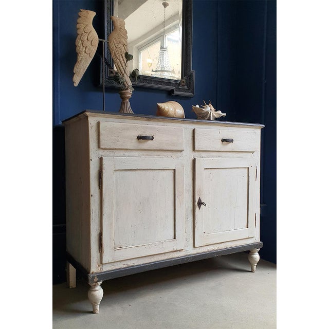 Wood Antique Painted Rustic Sideboard, 1890s For Sale - Image 7 of 10