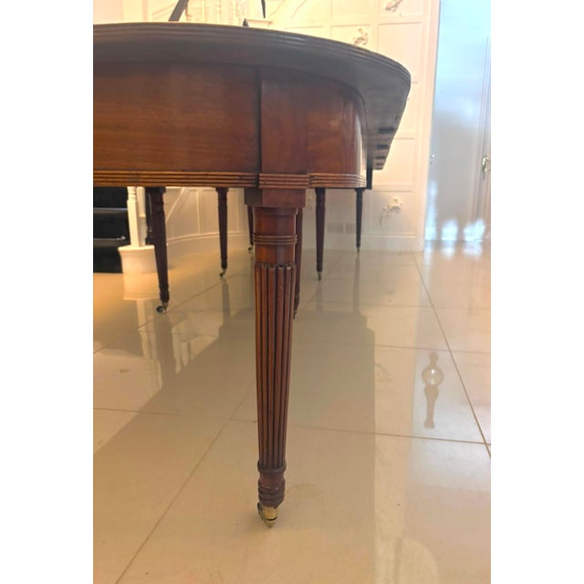Antique Regency 14 Seater Extending Dining Table in Mahogany with 8 Reeded Legs, 1830 For Sale - Image 18 of 18