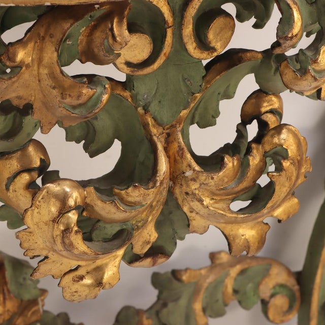 An Italian Faux Marble Top Console Table, 18th C. For Sale - Image 4 of 5