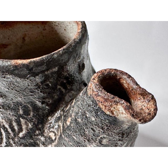 Beige Rustic Studio Ceramic Coffee Pot by Helma Klett, Fredelsloh, Germany, 1970s For Sale - Image 8 of 15