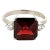 Art Deco Style Asscher Cut Garnet 925 Silver Statement Ring With Zirconia - Size 8 For Sale