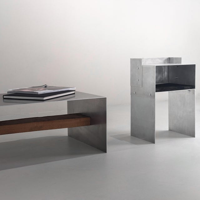 Black Blackwood Side Table in Matted Aluminium by Case Studios For Sale - Image 8 of 11