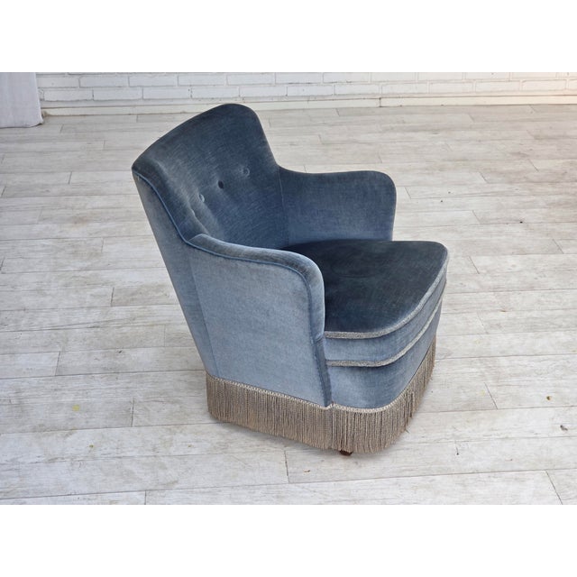 Vintage Danish Lounge Chair in Furniture Velour and Beech Wood, 1960s For Sale - Image 15 of 18