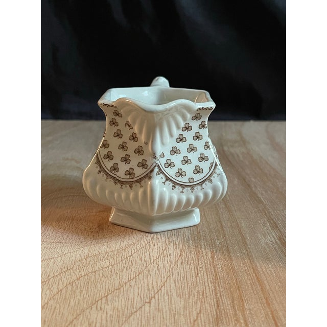 Vintage Wm. Adams & Sons “Sharon” Ironstone Cream and Sugar Set For Sale - Image 9 of 12