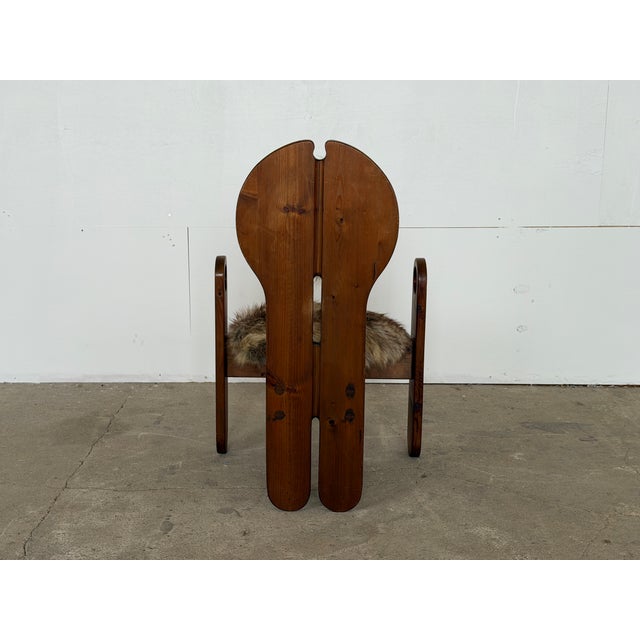 Sculptural Pine Lounge Chair by Szedleczky, Hungary, 1970s For Sale - Image 4 of 12